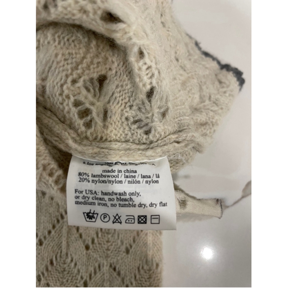 Odd Molly Y2K Wool Open Knit Crochet Cardigan Womens XS Coquette Fairy Ruffle - Picture 8 of 12